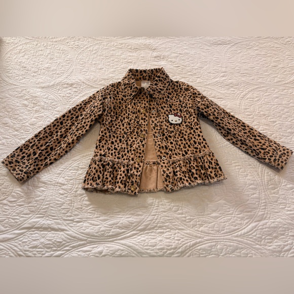 365Kids Other - Hello Kitty Leopard Print Jean Jacket